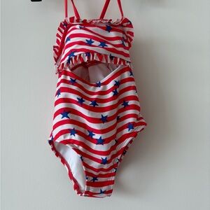 Cat & Jack | Red and White Striped Swimsuit | Size 4 (Girl)